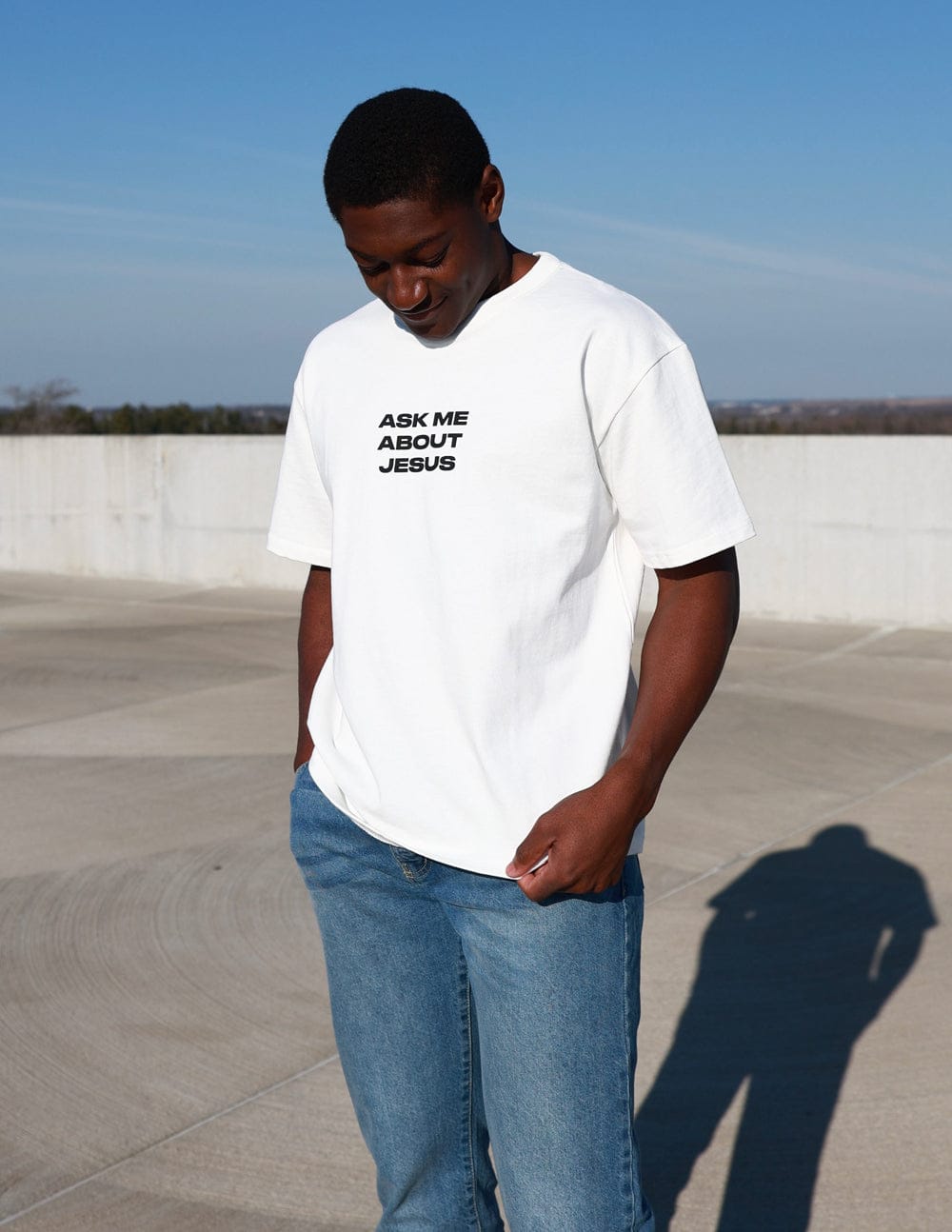 Ask Me About Jesus Heavyweight Tee - A-1 Thread Vault