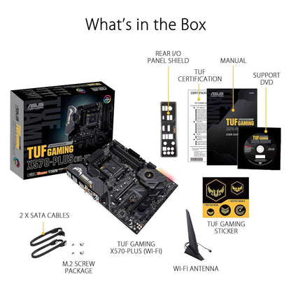 ASUS AM4 TUF Gaming X570-Plus Wi-Fi Zen 3 Ryzen 5000 and 3rd Gen Ryzen ATX Motherboard (Refurbished) - A-1 Thread Vault