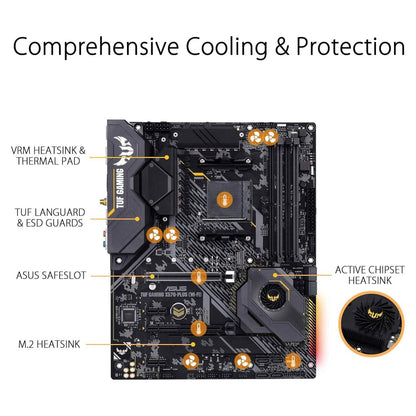 ASUS AM4 TUF Gaming X570-Plus Wi-Fi Zen 3 Ryzen 5000 and 3rd Gen Ryzen ATX Motherboard (Refurbished) - A-1 Thread Vault