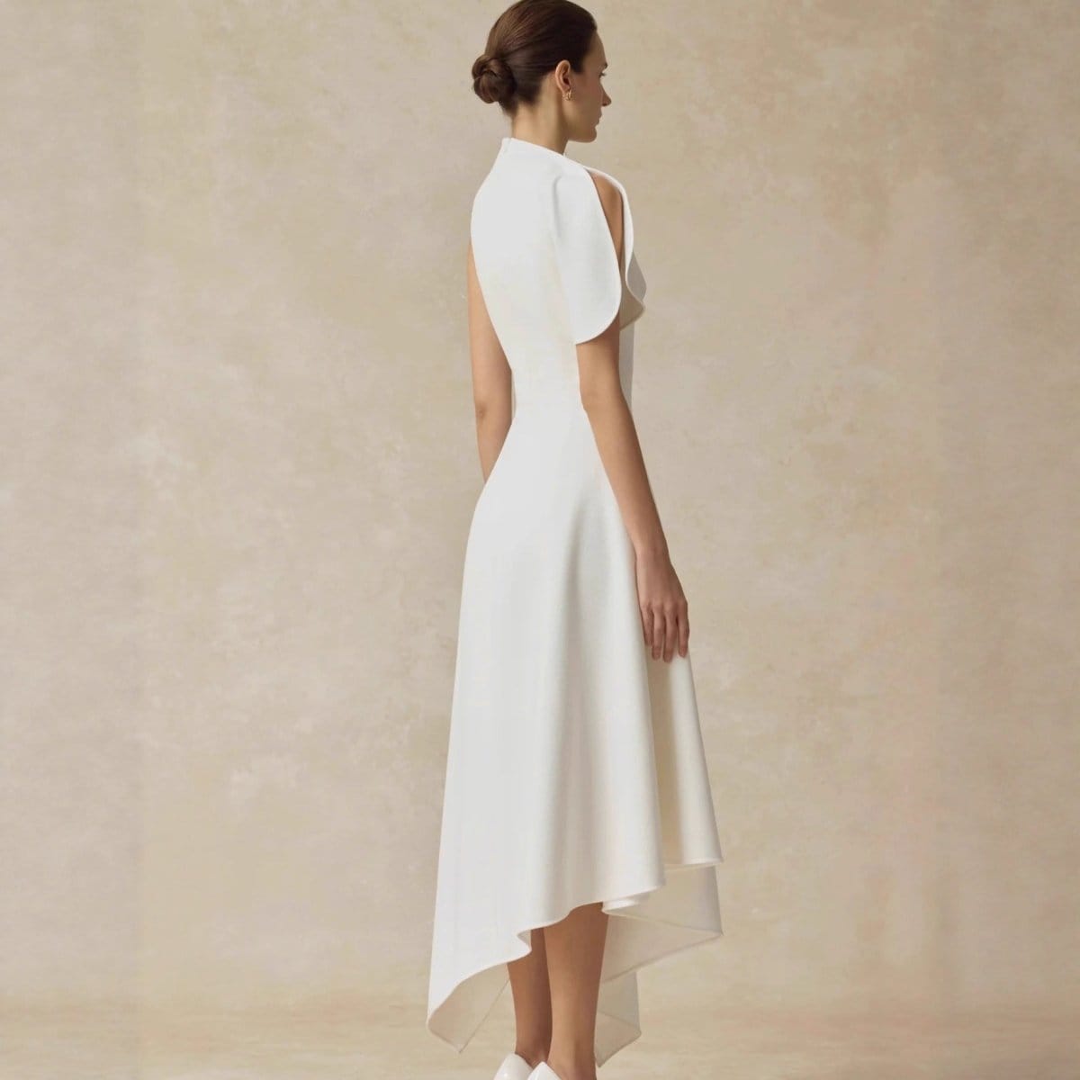 Asymmetric Draped Shoulder Hi-Lo Formal Dress(MS416) - A-1 Thread Vault