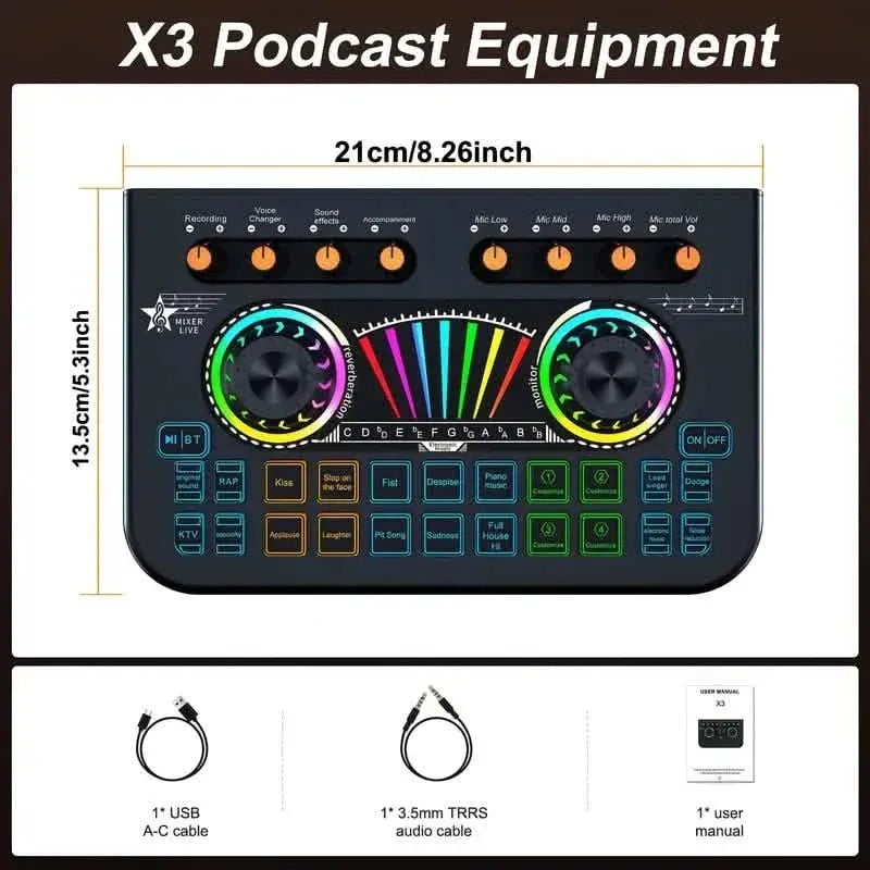 Audio Mixer, Live Sound Card And Audio Interface With DJ Mixer Effects And Voice Changer - A-1 Thread Vault