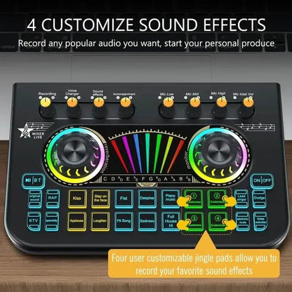 Audio Mixer, Live Sound Card And Audio Interface With DJ Mixer Effects And Voice Changer - A-1 Thread Vault