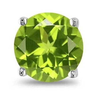 August Birthstone Peridot 925 Sterling Silver Round Cz Stud Earring - A-1 Thread Vault