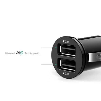 Aukey Universal True AiPOWER 24W 4.8A Dual Port Car Charger (Refurbished) - A-1 Thread Vault