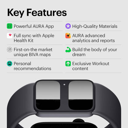 AURA Strap 2 Compatible w Apple Watch (45/49 mm (44/42mm), Coal Black) (Refurbished) - A-1 Thread Vault