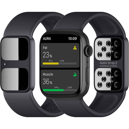 AURA Strap 2 Compatible w Apple Watch (45/49 mm (44/42mm), Coal Black) (Refurbished) - A-1 Thread Vault
