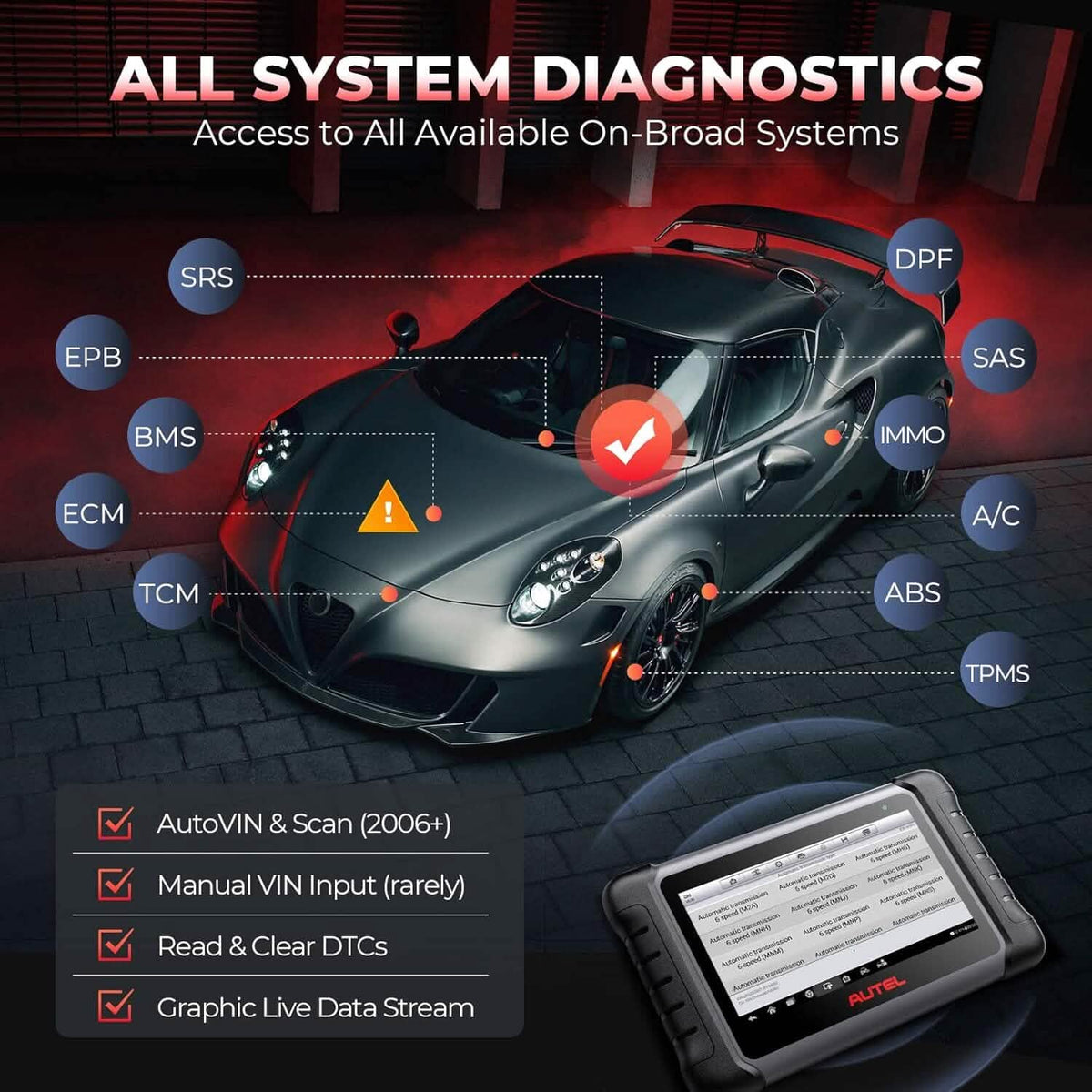 Autel MaxiCOM MK808S Bidirectional Scan Tool (Refurbished) - A-1 Thread Vault