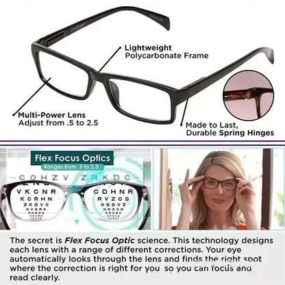 Auto Adjusting Multifocal Reading Glasses for Women and Men Bifocal Readers - A-1 Thread Vault