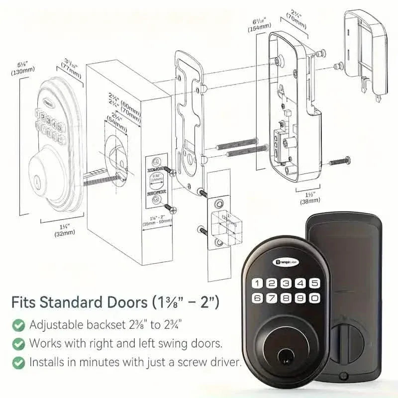Auto Smart Keypad Door Lock Set - A-1 Thread Vault
