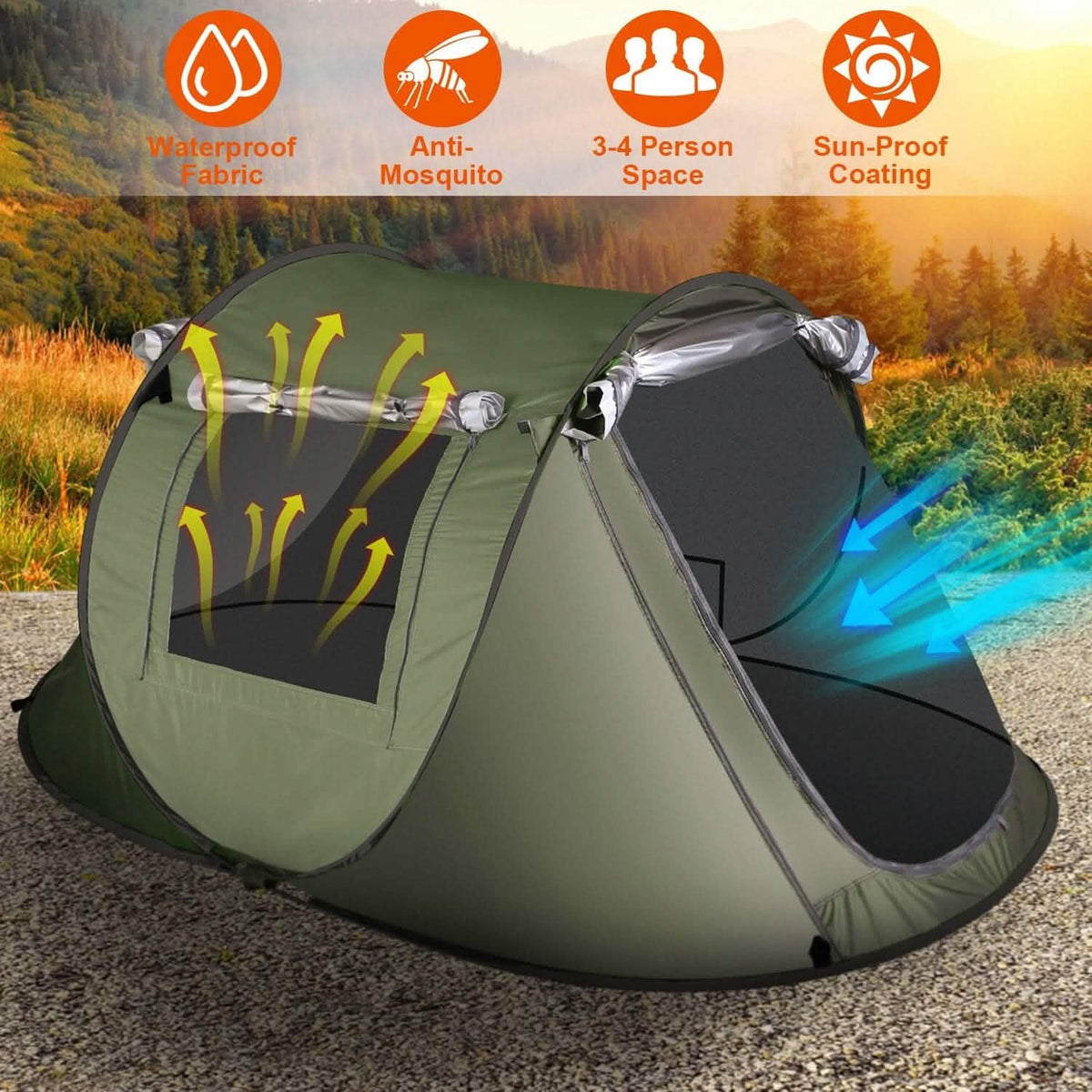 Automatic Pop Up Camping Tent - A-1 Thread Vault