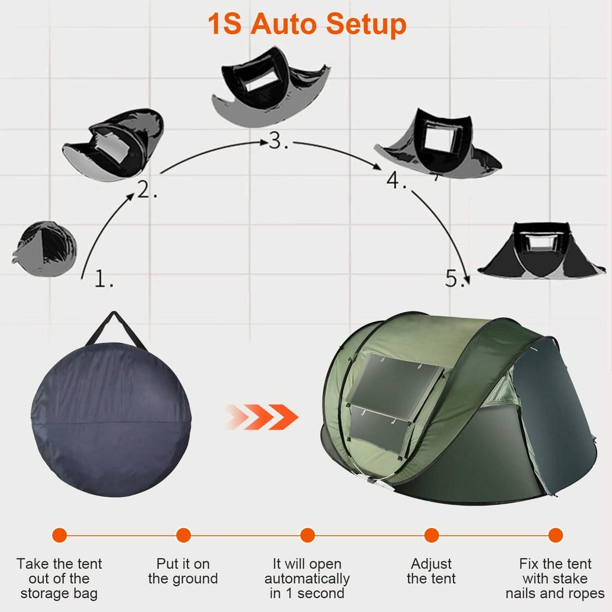 Automatic Pop Up Camping Tent - A-1 Thread Vault
