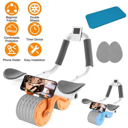 Automatic Rebound Abdominal Wheel Roller for Core Strength with Timer Kneel Pad - A-1 Thread Vault
