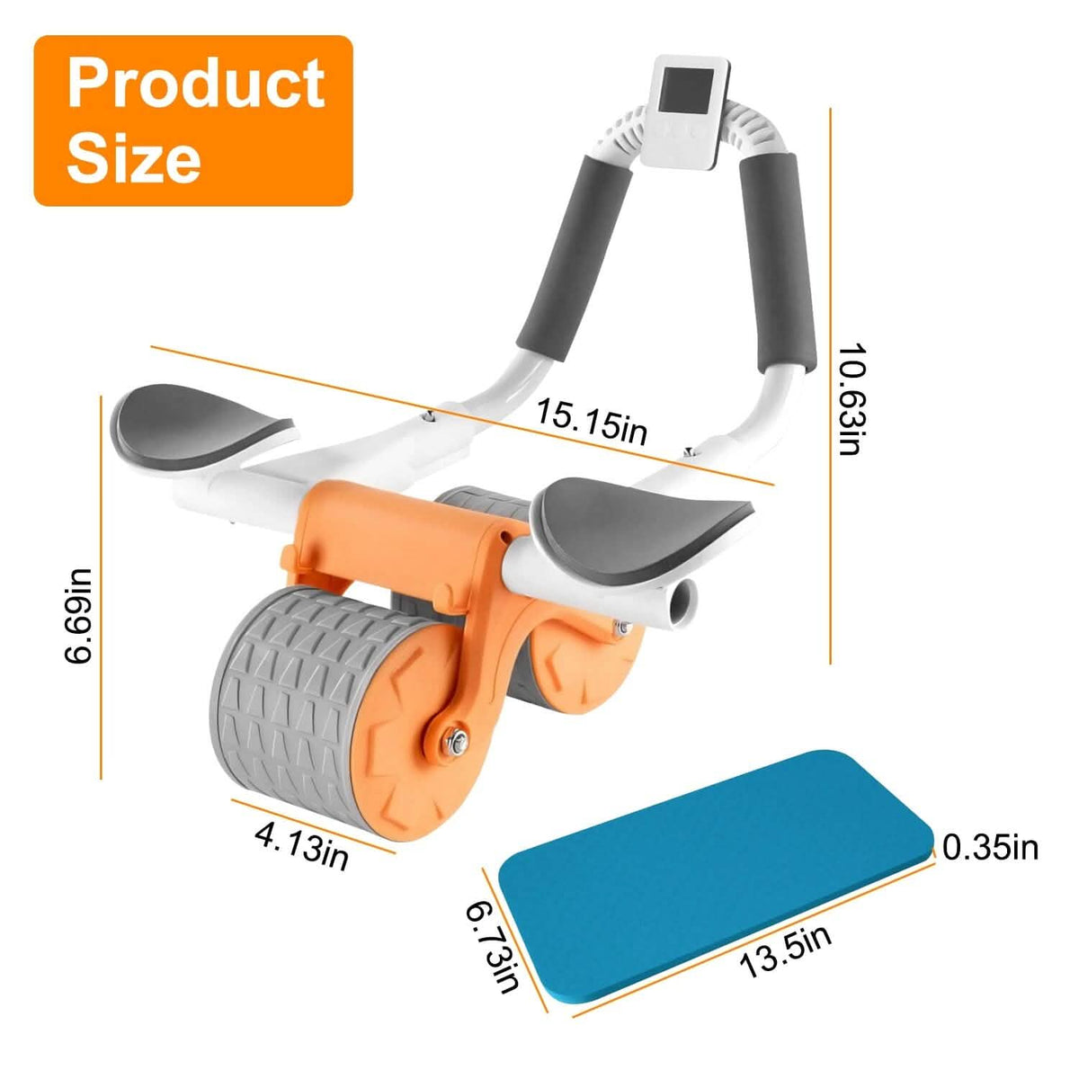 Automatic Rebound Abdominal Wheel Roller for Core Strength with Timer Kneel Pad - A-1 Thread Vault