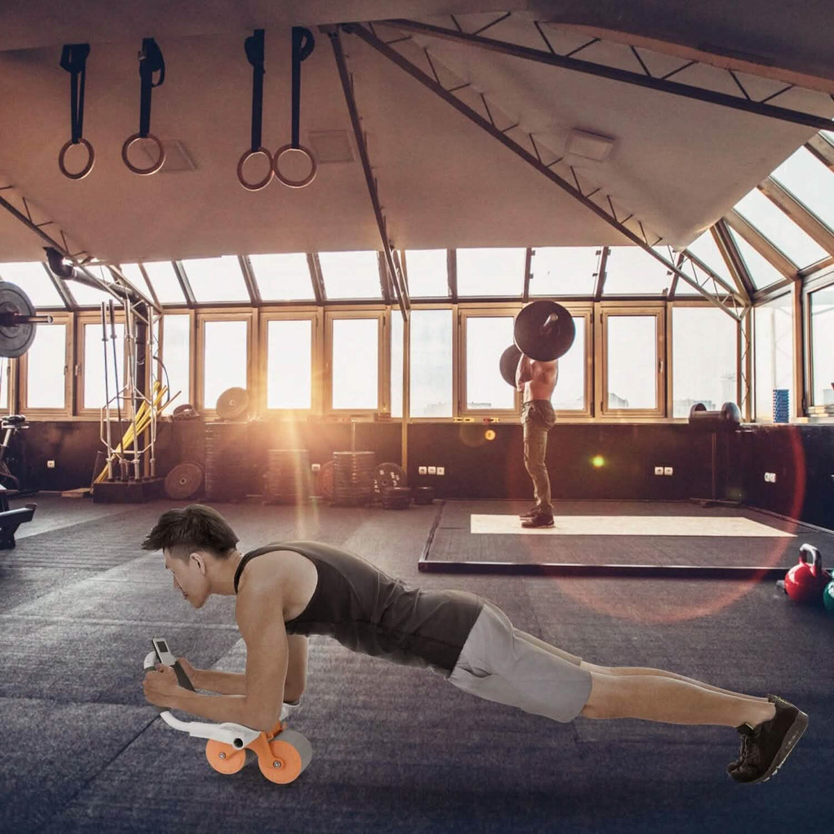 Automatic Rebound Abdominal Wheel Roller for Core Strength with Timer Kneel Pad - A-1 Thread Vault