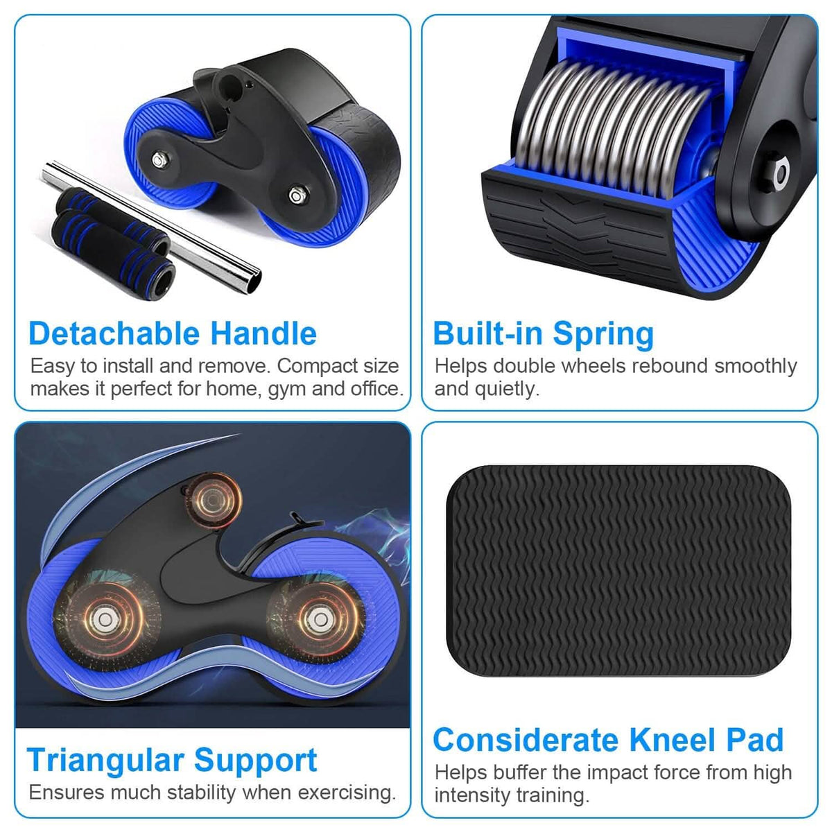 Automatic Rebound Anti-Slip AB Roller Wheel with Knee Pad Holder - A-1 Thread Vault