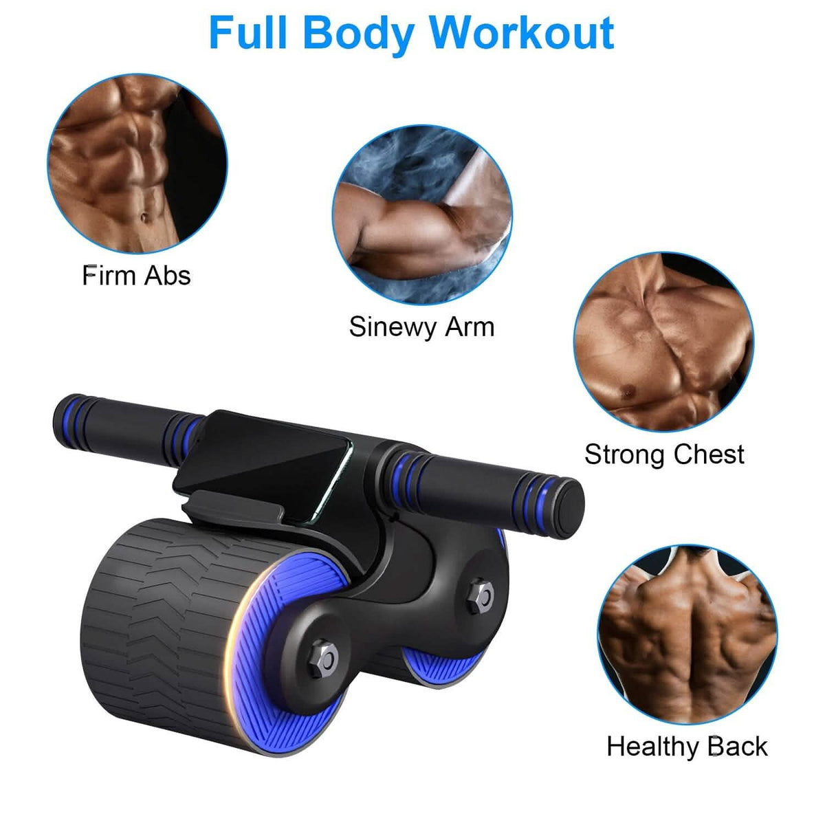 Automatic Rebound Anti-Slip AB Roller Wheel with Knee Pad Holder - A-1 Thread Vault