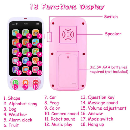 Baby Infant Interactive Educational Phone with Music Light - A-1 Thread Vault