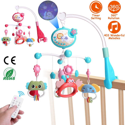 Baby Musical Crib Bed Bell Rotating Mobile Star Projection - A-1 Thread Vault