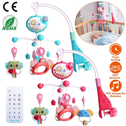 Baby Musical Crib Bed Bell Rotating Mobile Star Projection - A-1 Thread Vault
