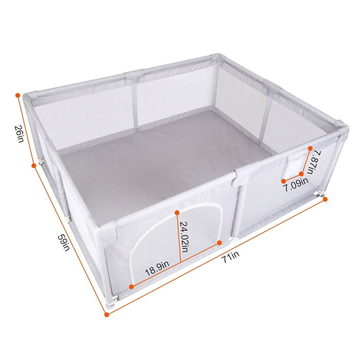 Baby Playpen with Anti-Suction Base Zipper Door - A-1 Thread Vault