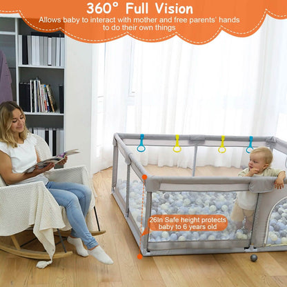 Baby Playpen with Anti-Suction Base Zipper Door - A-1 Thread Vault
