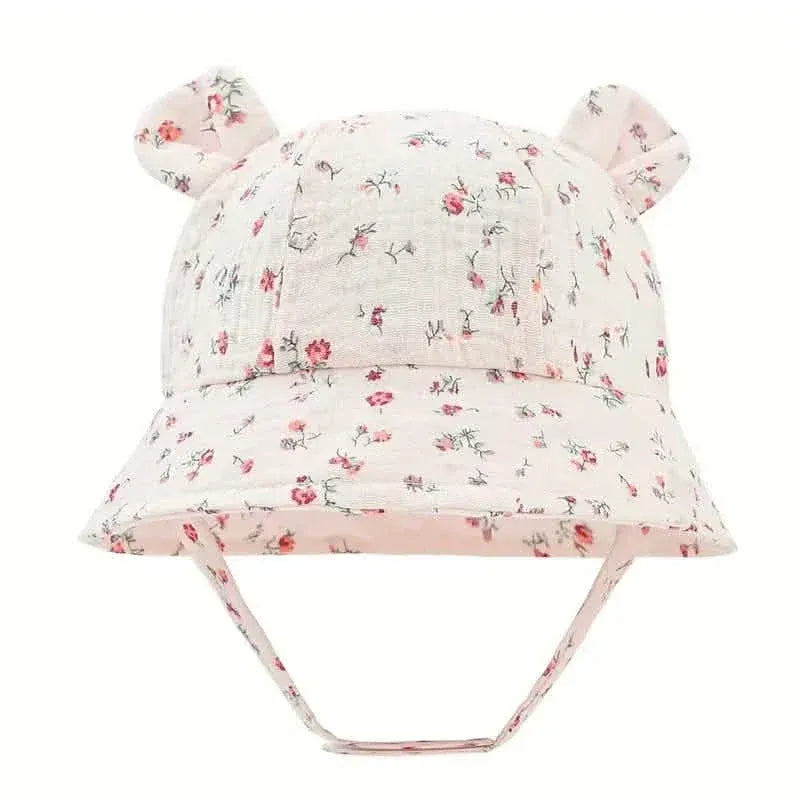 Baby Summer Beach Adjustable Bucket Cute Cotton Hat with Ears - A-1 Thread Vault