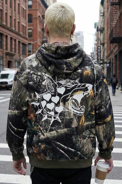 Stealth Heavyweight Oversized Unisex Camo Hoodie - A-1 Thread Vault
