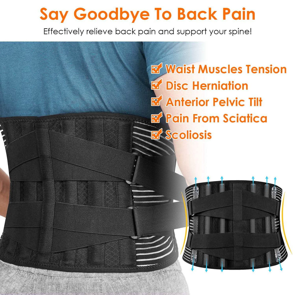 Back Support Brace Breathable Mesh Lumbar Support Belt - A-1 Thread Vault