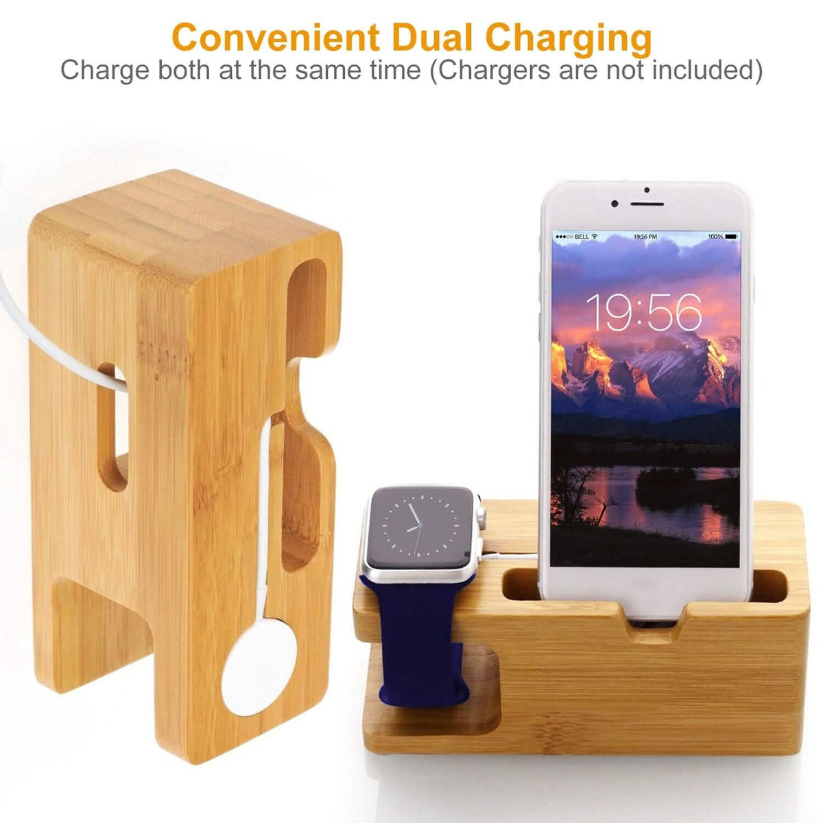 Bamboo Wood Charging Stand for Apple Watch - A-1 Thread Vault
