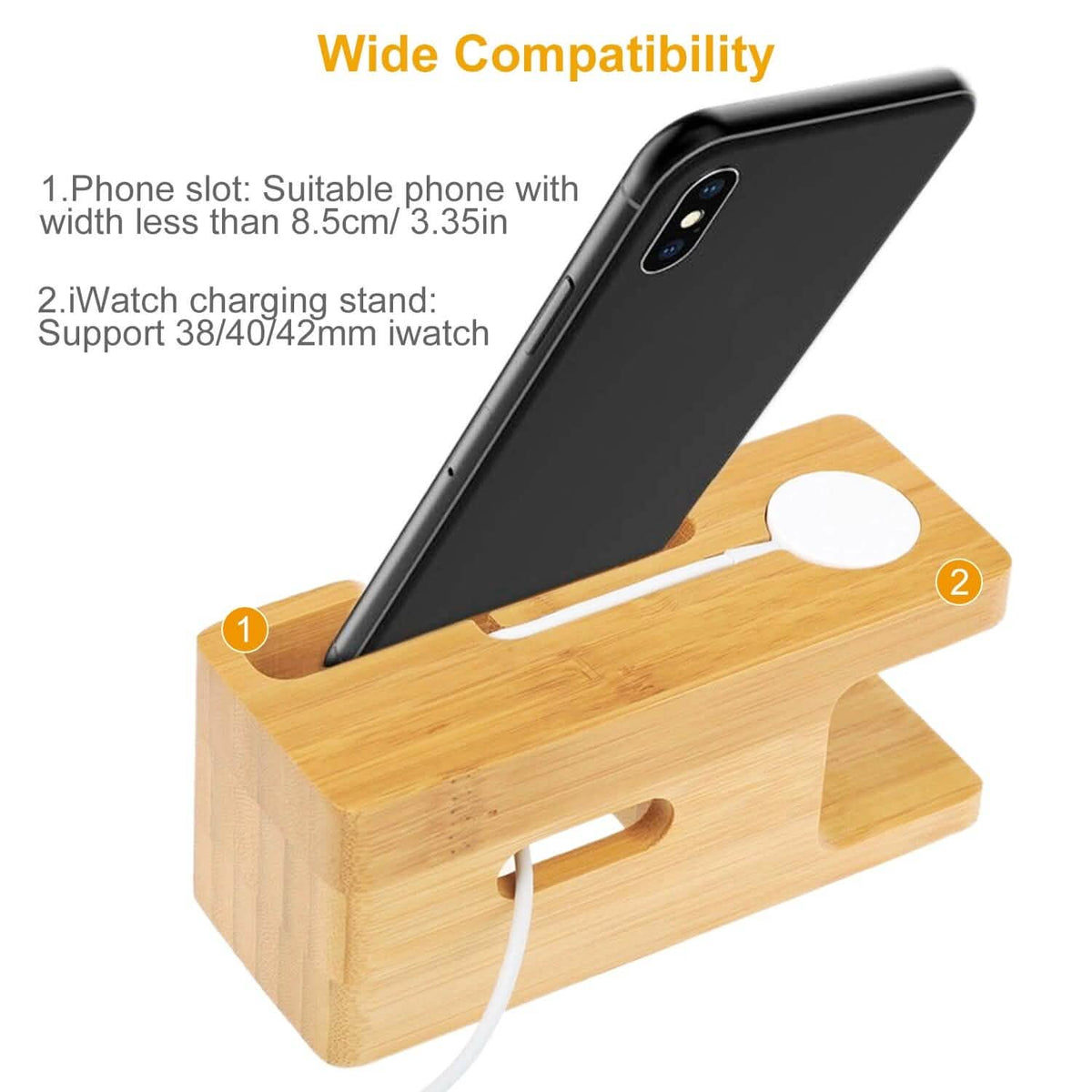 Bamboo Wood Charging Stand for Apple Watch - A-1 Thread Vault
