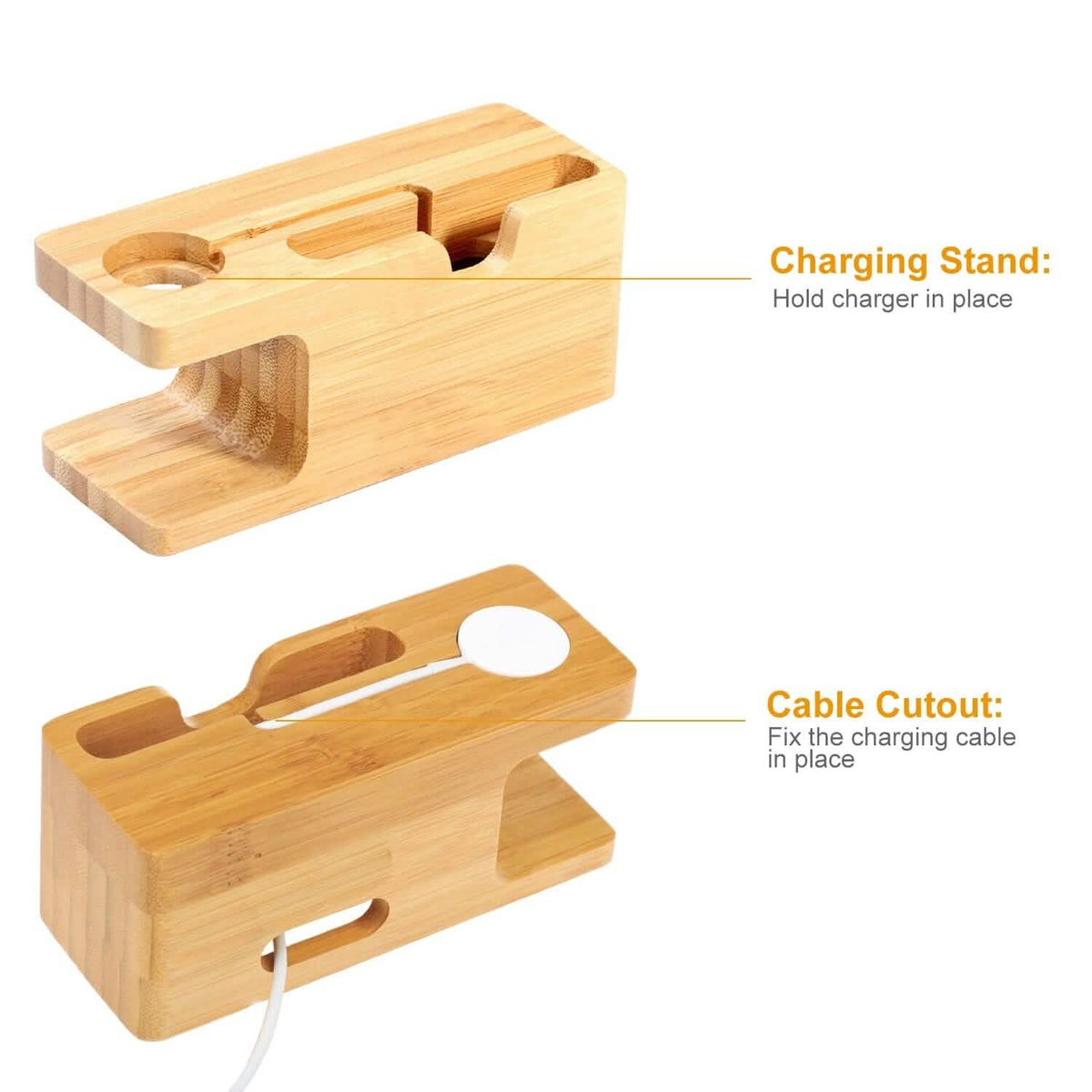 Bamboo Wood Charging Stand for Apple Watch - A-1 Thread Vault