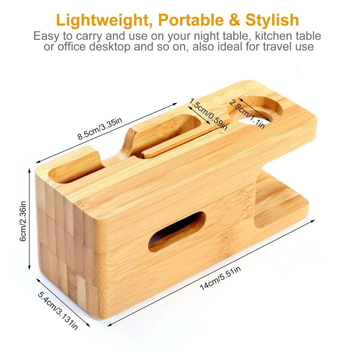 Bamboo Wood Charging Stand for Apple Watch - A-1 Thread Vault