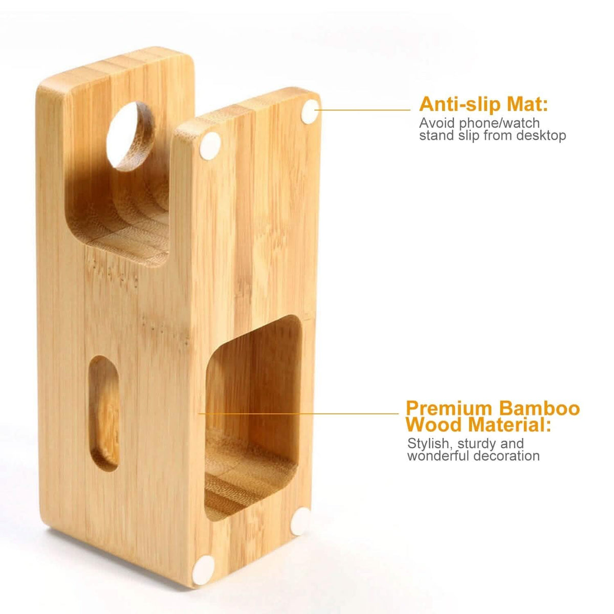 Bamboo Wood Charging Stand for Apple Watch - A-1 Thread Vault