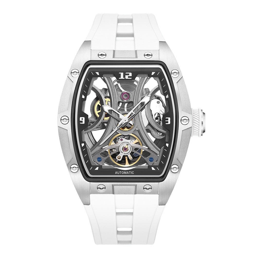 Barrel-shaped Watch With A Steel Case Full Skeleton Automatic Movement - A-1 Thread Vault
