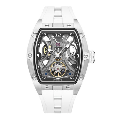 Barrel-shaped Watch With A Steel Case Full Skeleton Automatic Movement - A-1 Thread Vault
