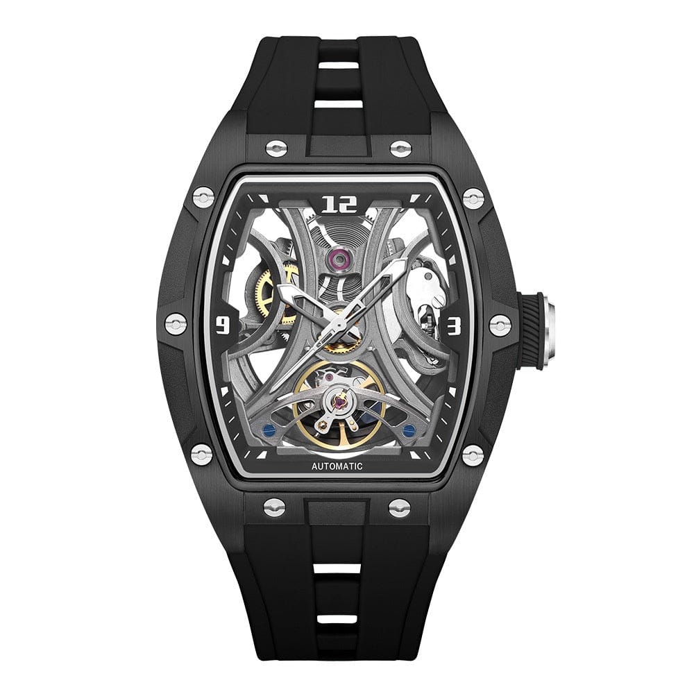Barrel-shaped Watch With A Steel Case Full Skeleton Automatic Movement - A-1 Thread Vault