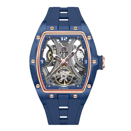 Barrel-shaped Watch With A Steel Case Full Skeleton Automatic Movement - A-1 Thread Vault