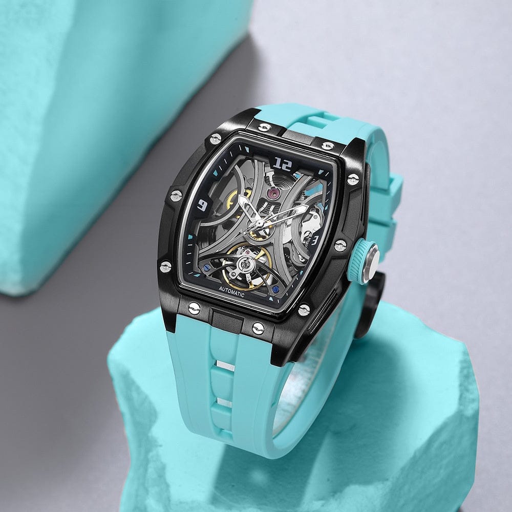Barrel-shaped Watch With A Steel Case Full Skeleton Automatic Movement - A-1 Thread Vault