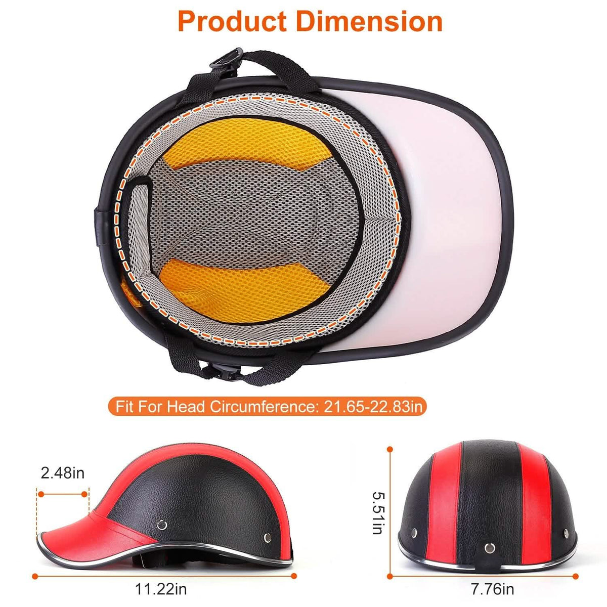 Baseball Cap Anti-UV Cycling Motorcycle Hat Leather Helmet - A-1 Thread Vault