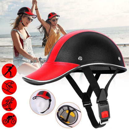 Baseball Cap Anti-UV Cycling Motorcycle Hat Leather Helmet - A-1 Thread Vault