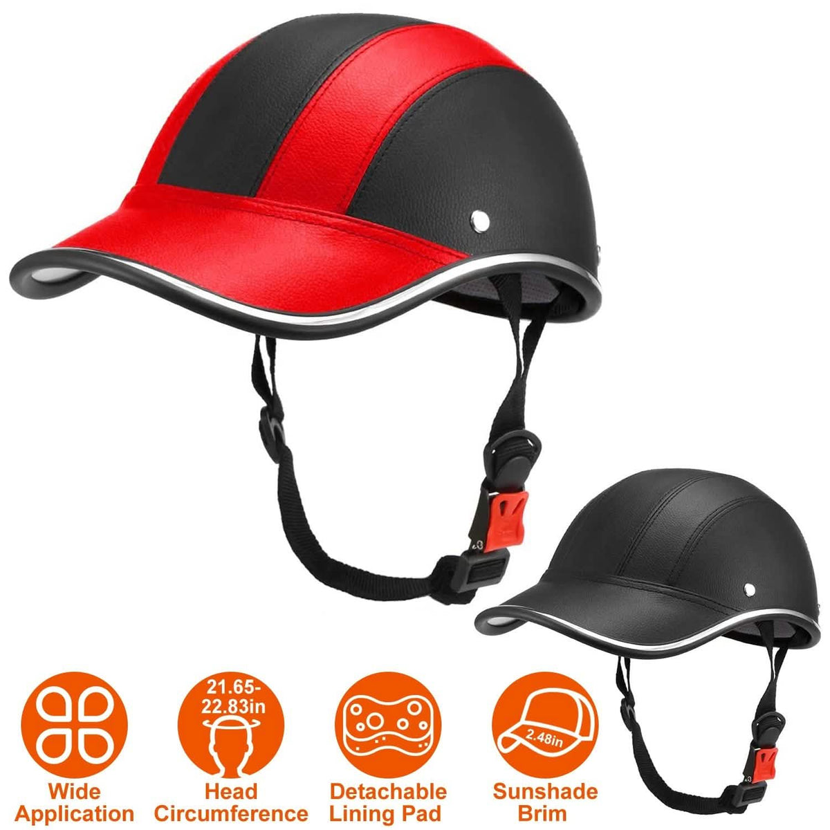Baseball Cap Anti-UV Cycling Motorcycle Hat Leather Helmet - A-1 Thread Vault