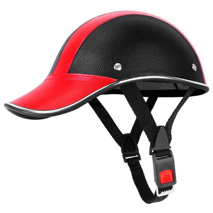 Baseball Cap Anti-UV Cycling Motorcycle Hat Leather Helmet - A-1 Thread Vault