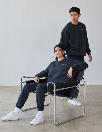 Basics Black Unisex Crewneck - A-1 Thread Vault