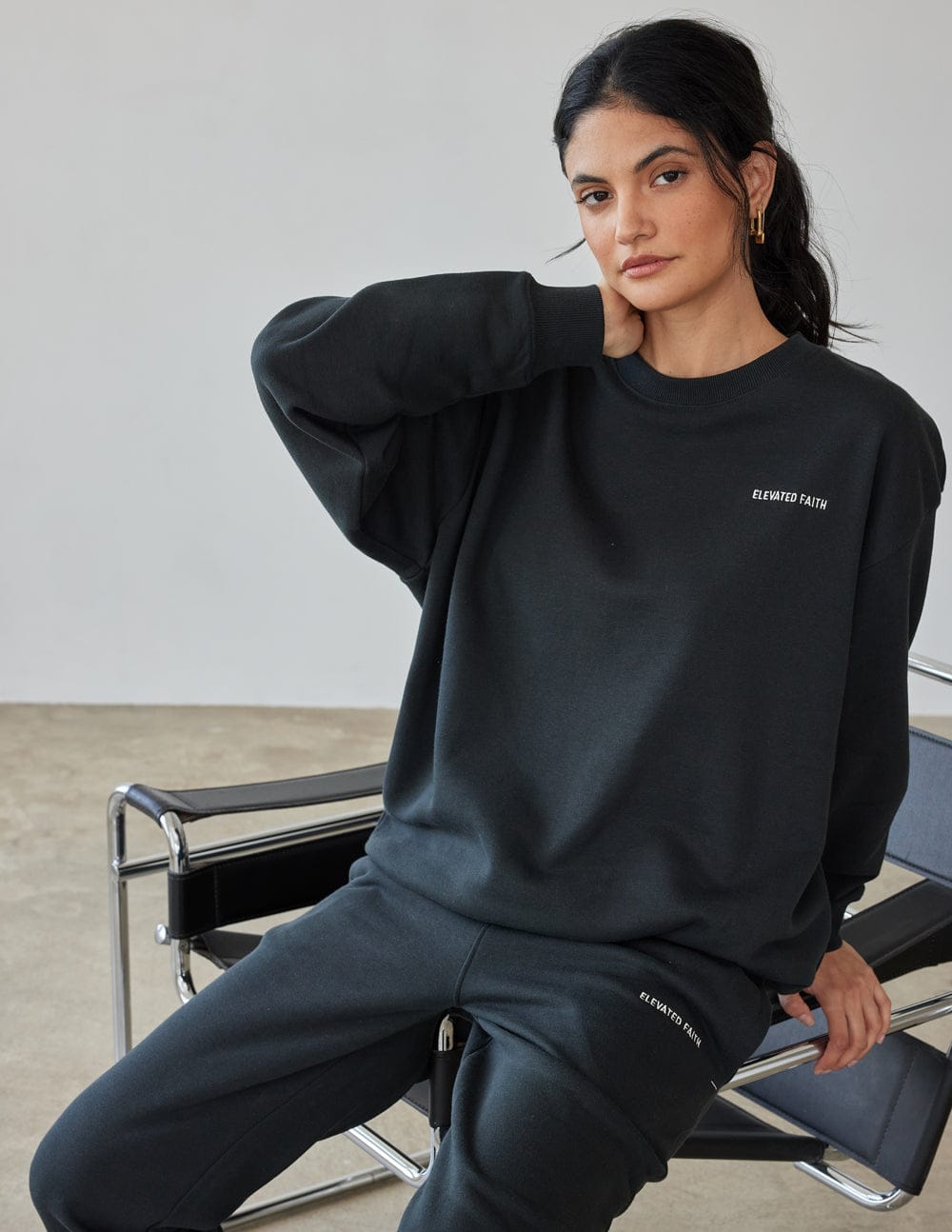 Basics Black Unisex Crewneck - A-1 Thread Vault