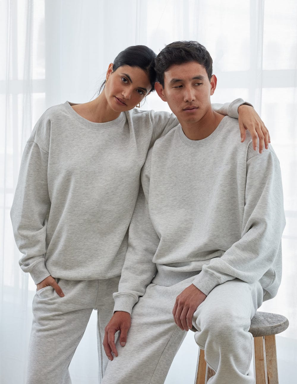 Basics Cloud Grey Unisex Crewneck - A-1 Thread Vault
