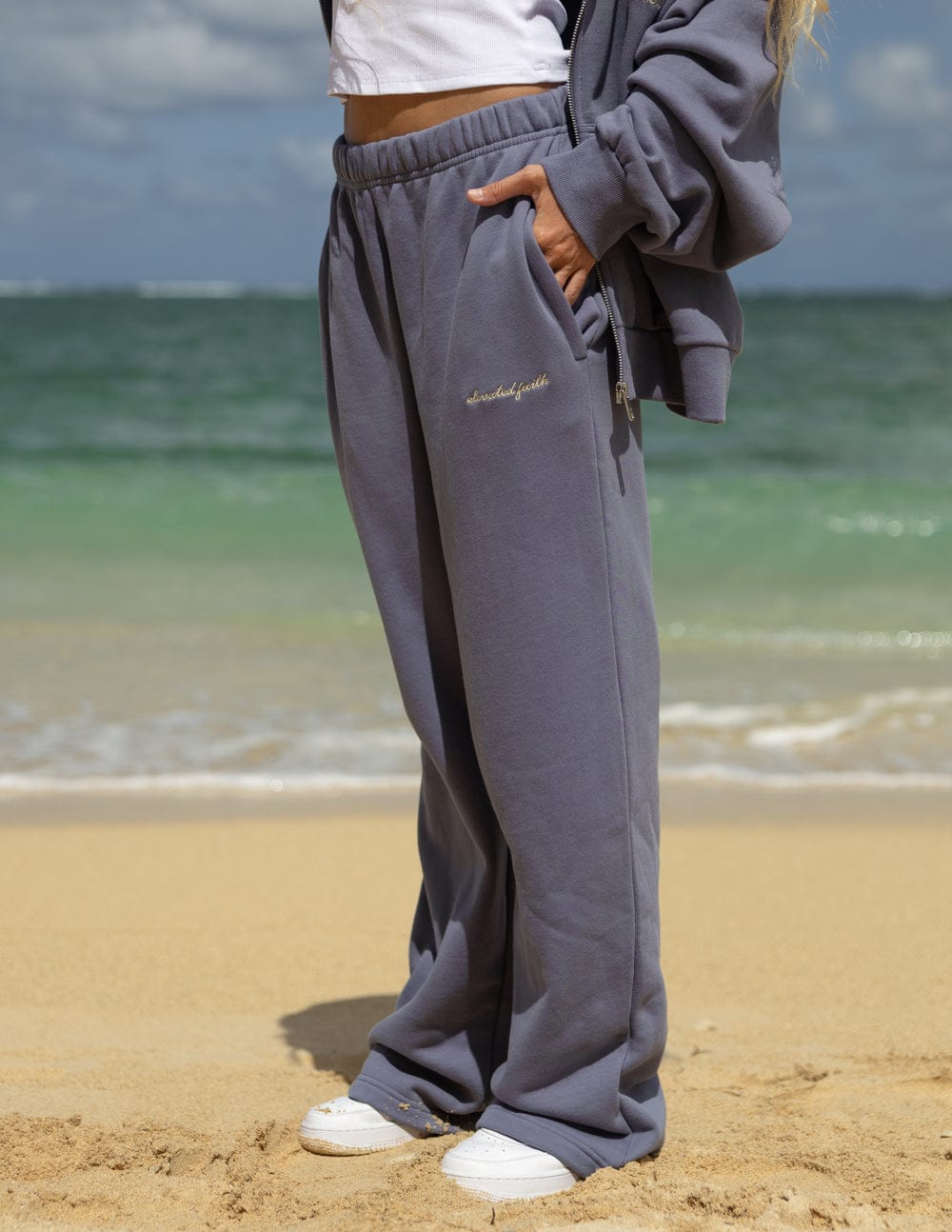 Basics Plum Wide Leg Sweatpant - A-1 Thread Vault