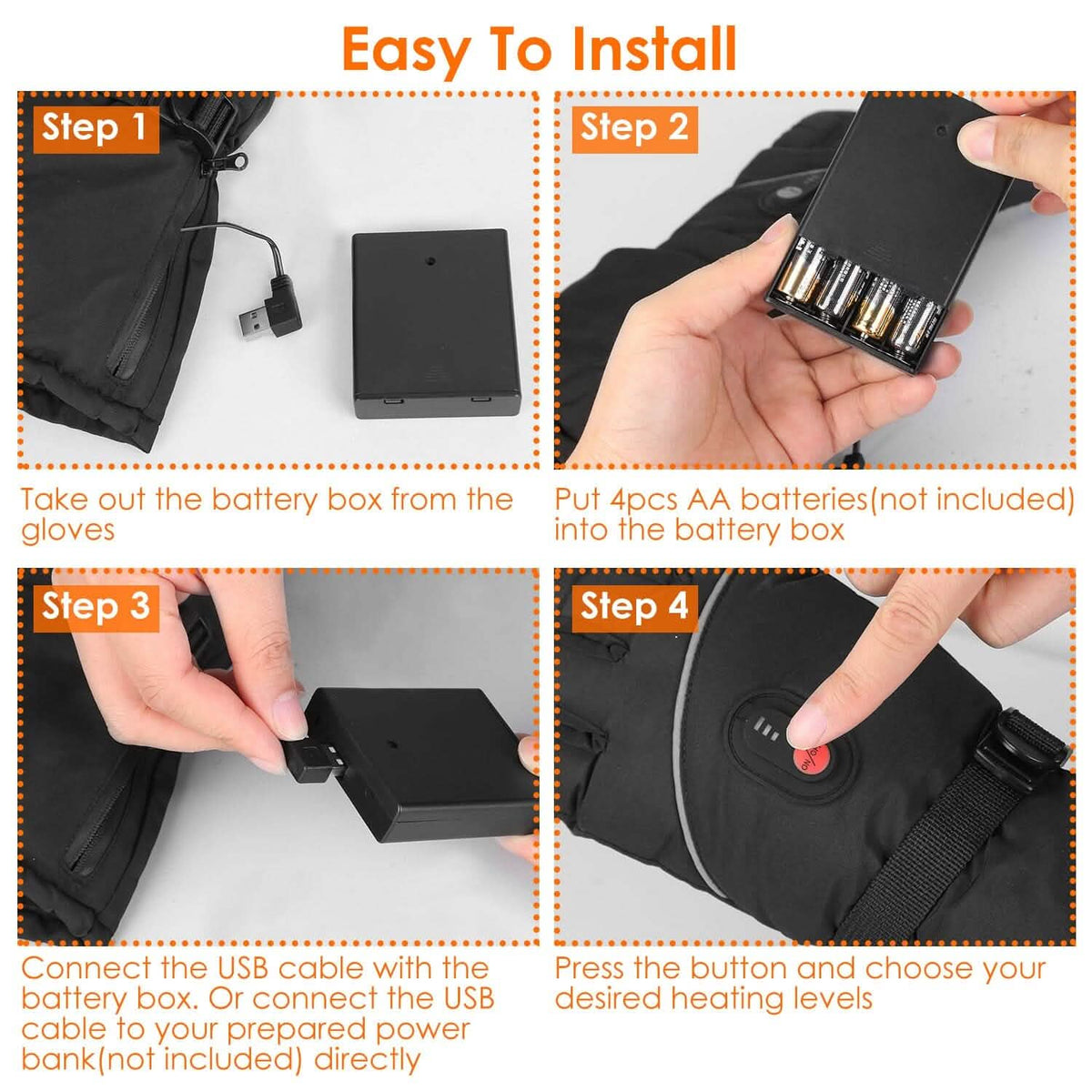 Battery Powered USB Touchscreen Thermal Gloves - A-1 Thread Vault