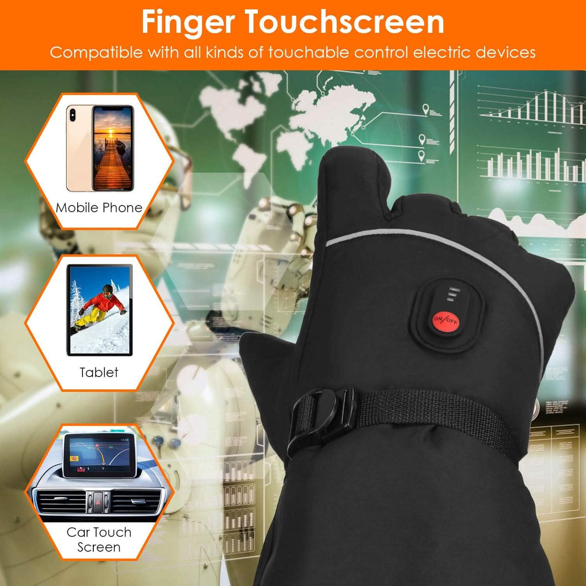 Battery Powered USB Touchscreen Thermal Gloves - A-1 Thread Vault