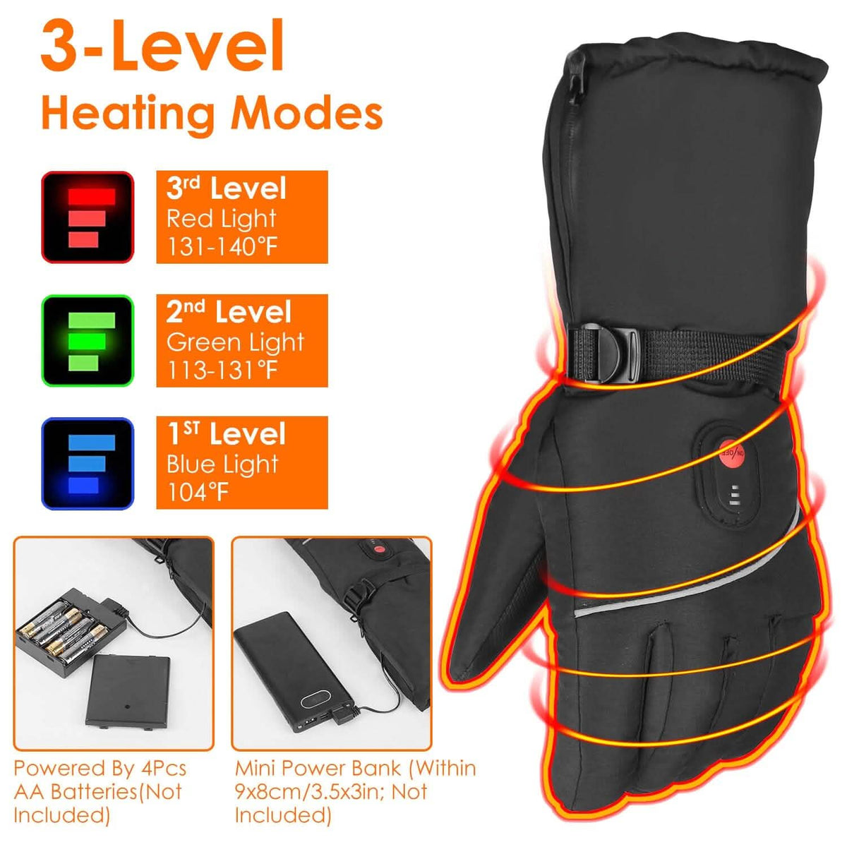 Battery Powered USB Touchscreen Thermal Gloves - A-1 Thread Vault