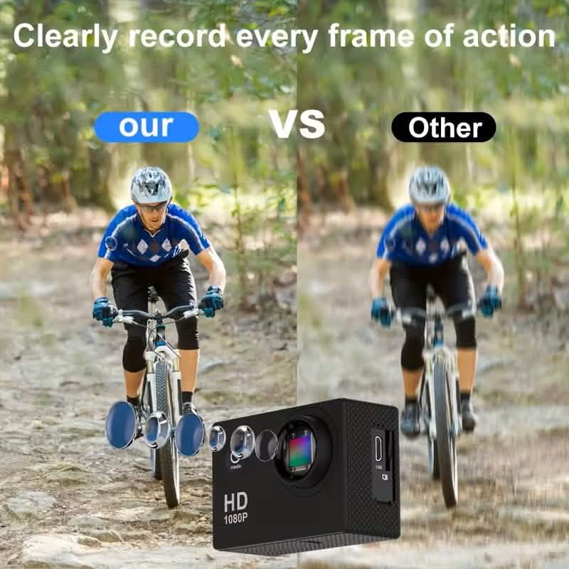Ultra HD 1080P Action Camera – 140° Wide Angle, Fisheye Lens, LCD Display - A-1 Thread Vault